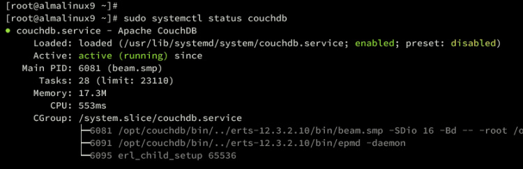 verificar servidor couchdb