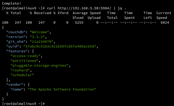 comprobar couchdb