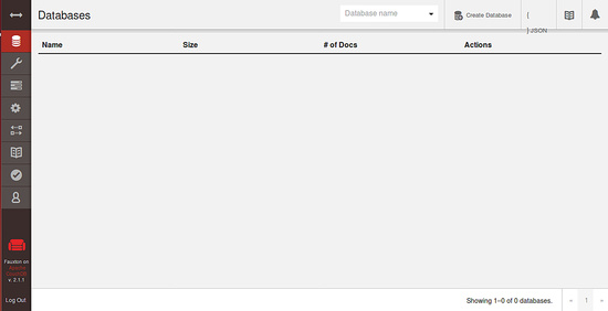 Interfaz de gestión de la base de datos CouchDB