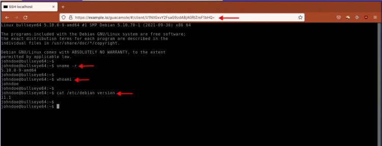 Guacamole SSH al servidor local