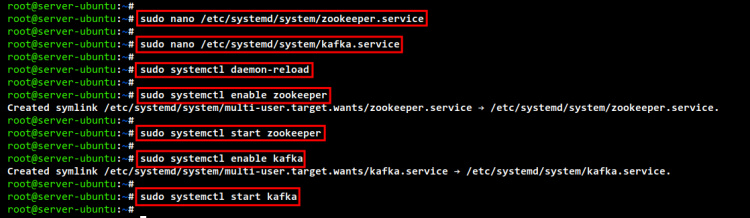 configurar zookeeper y kafka como servicio