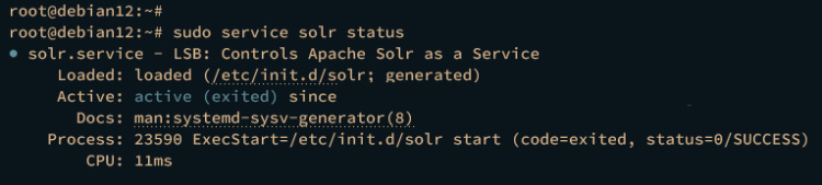 comprobar servicio solr