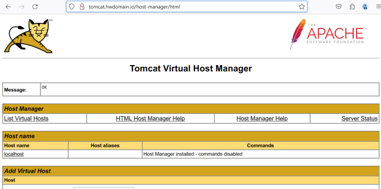 gestor de host tomcat proxy inverso nginx