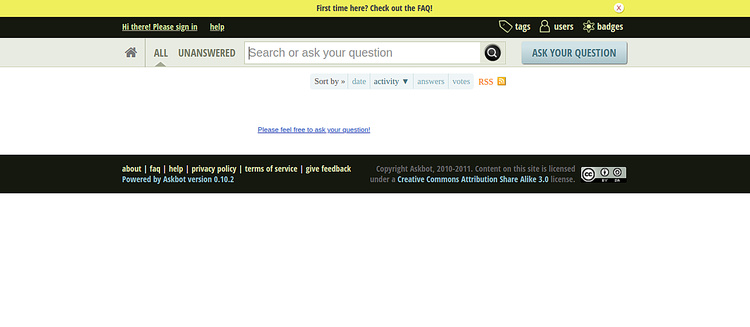 Interfaz web de Askbot