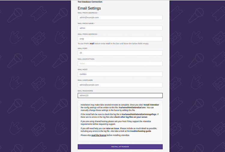Configuración del correo electrónico