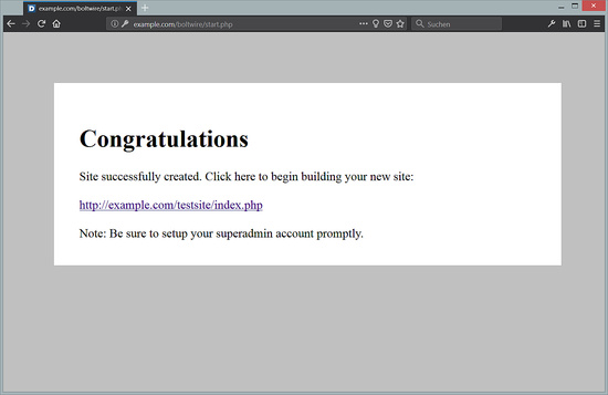 Primer sitio creado con éxito