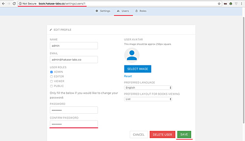 Usuarios de BookStack