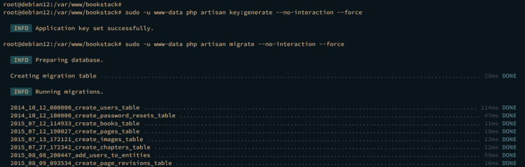 generar la clave secreta y migrar la base de datos