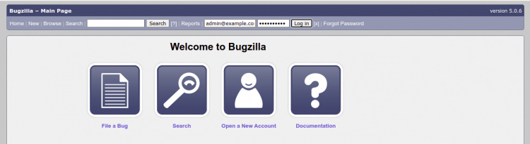 Inicio de sesión en BugZilla