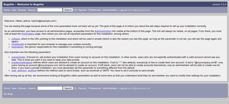 Panel de control de BugZilla