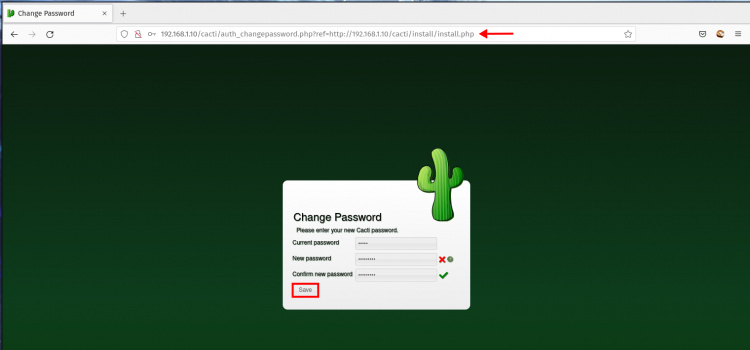 Cambiar contraseña admin por defecto Cacti