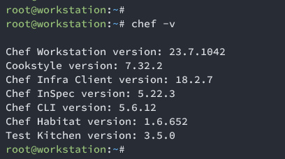 comprueba la versión de chef