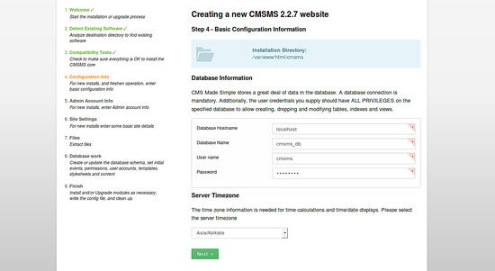 Crear un nuevo sitio web