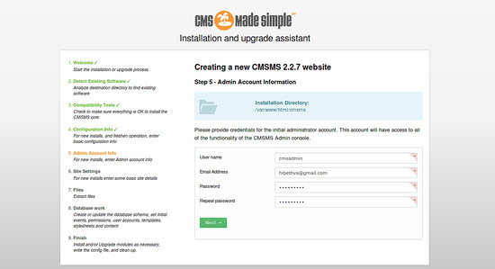 Crear una cuenta de administrador