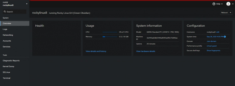 Acceder a la consola web de Cockpit