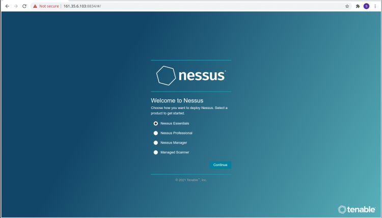 Interfaz web de Nessus