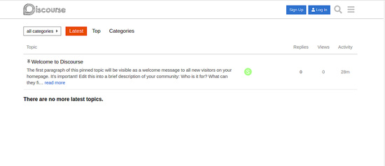 Interfaz web de Discourse