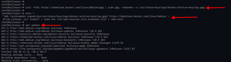 Añade la clave Docker y el repositorio