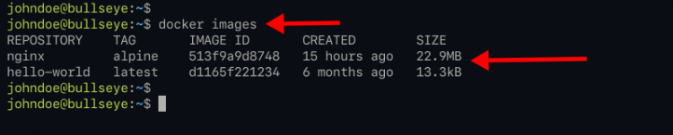 Comprobación del contenedor en el sistema local