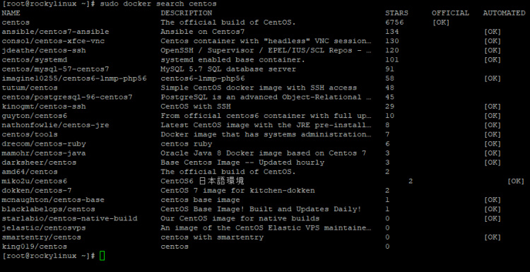buscar centos docker