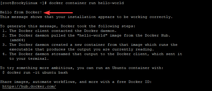 hola mundo docker