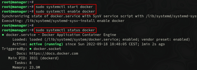 comprobar el estado del servicio