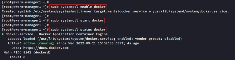 comprobar servicio docker