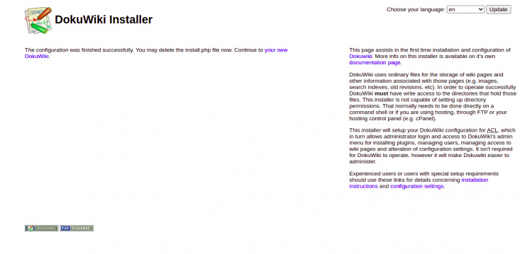 Configuración terminada