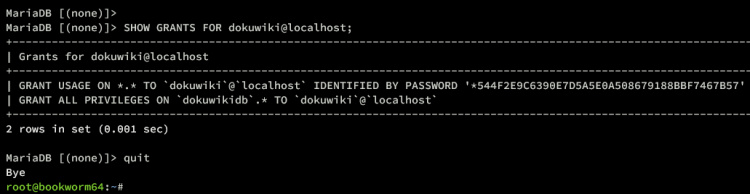 mostrar usuario dtabase