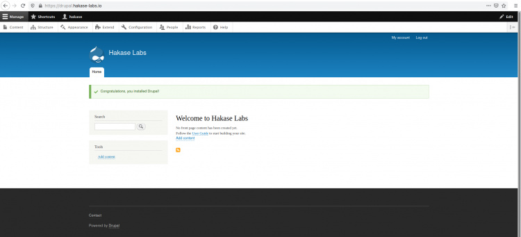 página de inicio de drupal