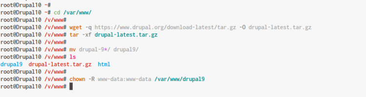 Descargar el código fuente de Drupal 9