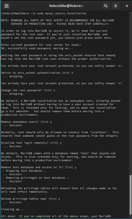Asegurar Mariadb
