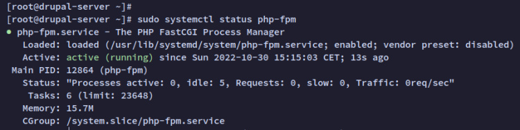 comprobar php-fpm