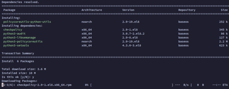 instalar selinux management