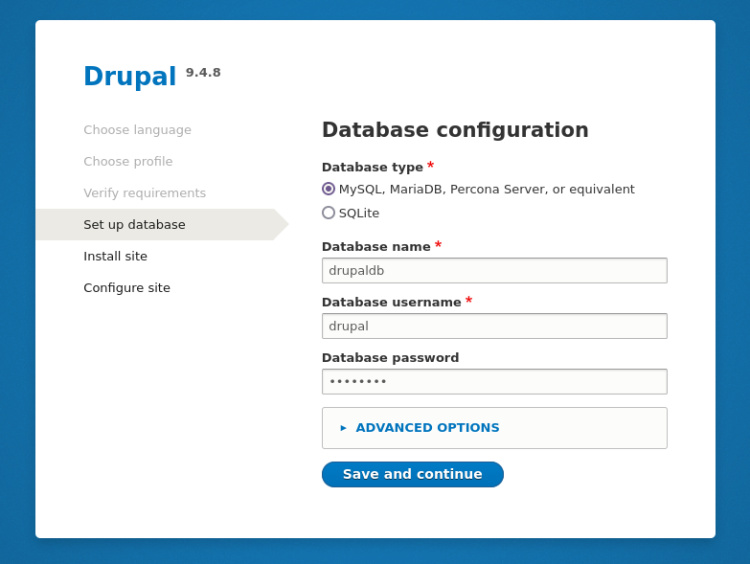 detalles de la base de datos