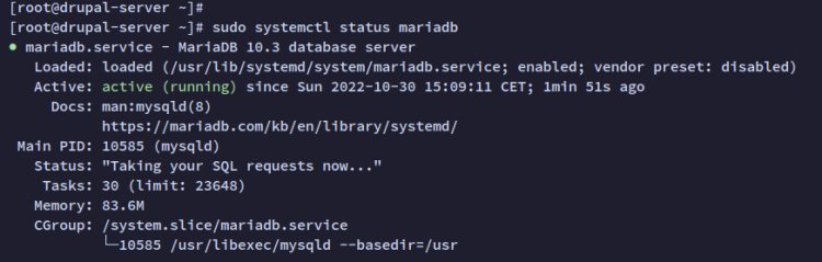 comprobar mariadb