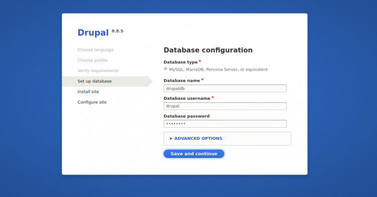 Configuración de la base de datos