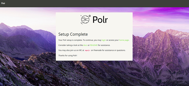 Configuración de Polr completa