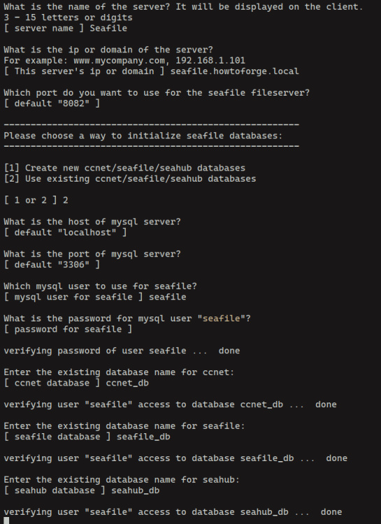 instalar seafile con MySQL/MariaDB