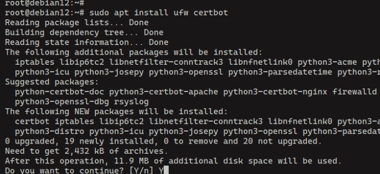 instala certbot y ufw