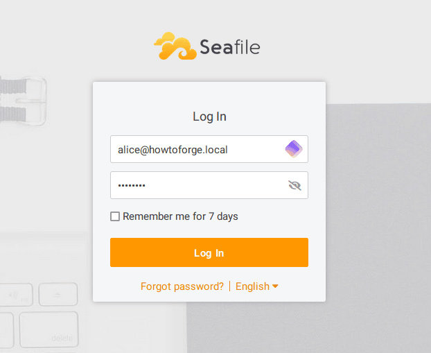 Iniciar sesión en Seafile