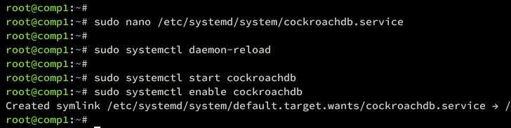 start enable servicio cockroachdb