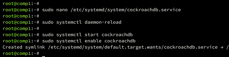 start enable servicio cockroachdb
