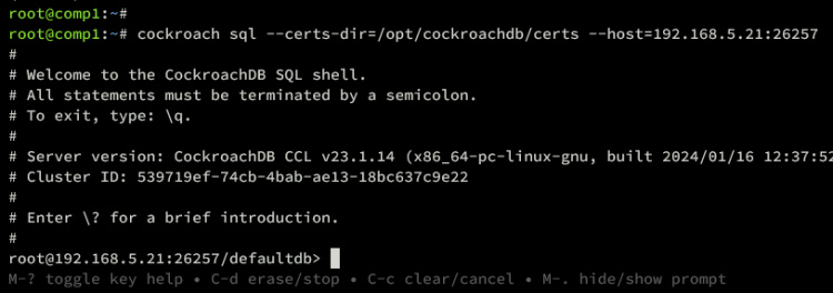 cockroachdb shell sql