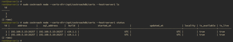 comprobar el estado del clúster