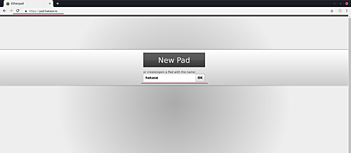Acceso a Etherpad