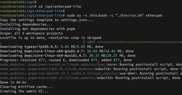 instalación de dependencias