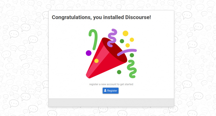Instalación del discurso con éxito