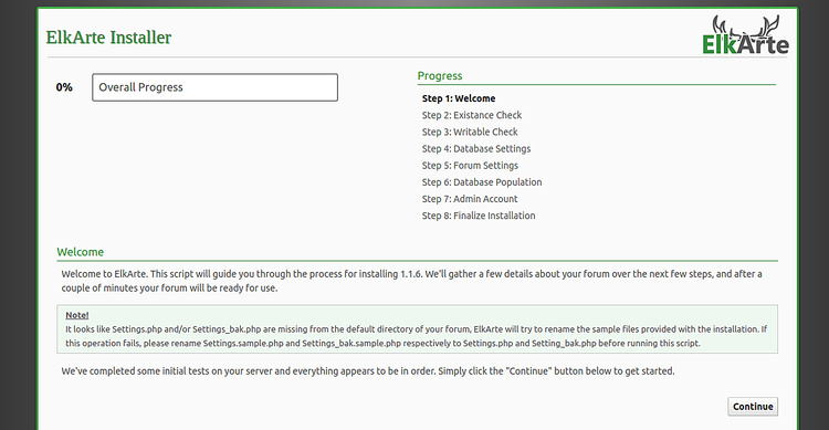 Instalador de ElkArte