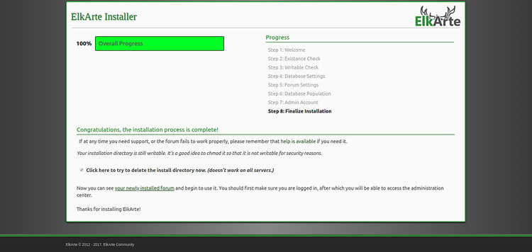 Finalizar la instalación